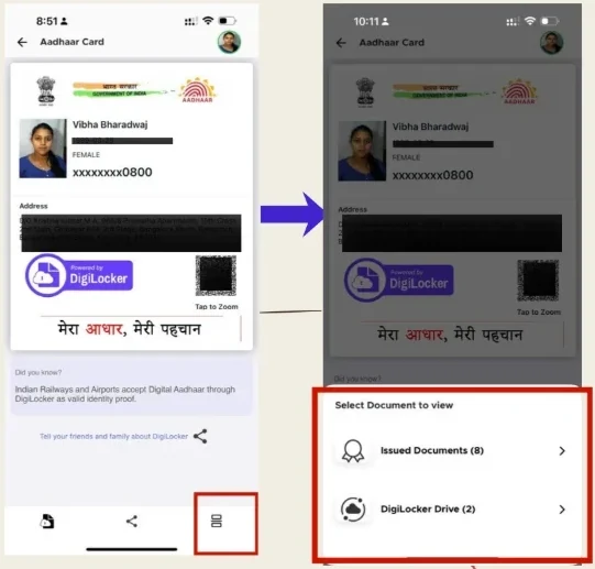 Existing design: a document view, then the overlay it triggers with no close control