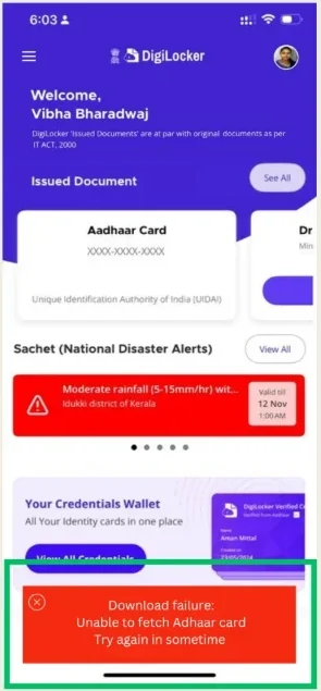 Redesign: a red banner reading Invalid transaction, beside a redesigned message that names the failure and suggests trying again.