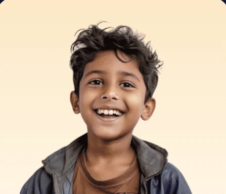 A laughing young boy.