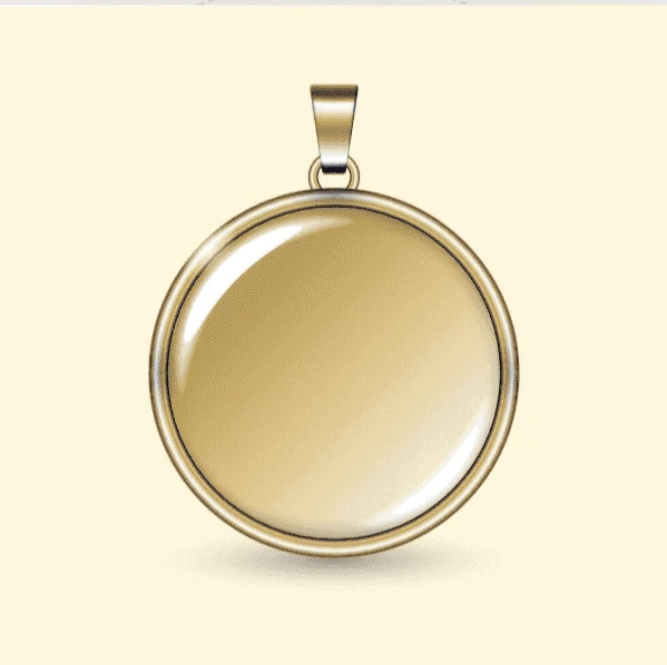 The InSync wearable: a round gold pendant.